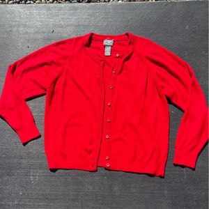 Red sweater button up